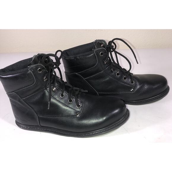 Big Mac Boots Work Leather Black Steel Toe Mens Sz 7 1/2 EE - Picture 1 of 10